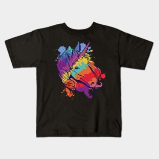 Rainbow Unicorn Mythical Animal Social Distancing Pastel FaceMask Kids T-Shirt